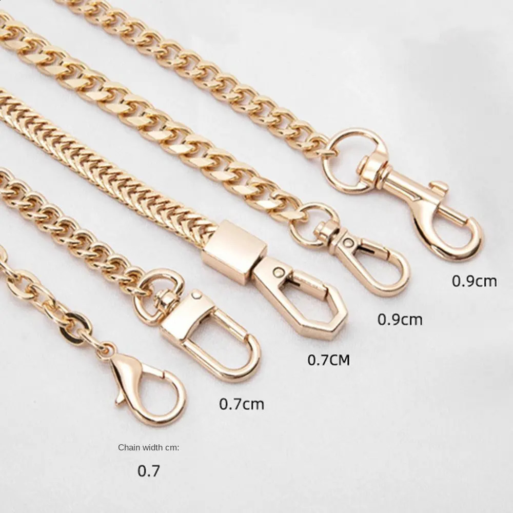 1PC Golden Bag Chain Accessories Metal Crossbody Shoulder Belt Underarm Chains Replacement Bags Strap For Womens 240826