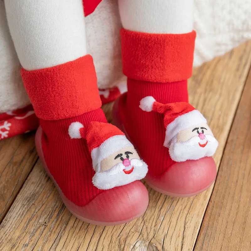 Winter baby boys and girls socks shoes cute cartoon shoes soft rubber sole childrens sports shoes childrens first walking shoes M240827