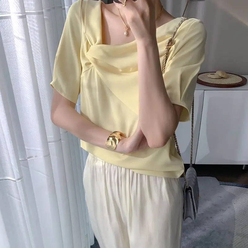 comfortable short sleeved floral womens clothing temperature fully matched top summer elegant Tshirt 240827
