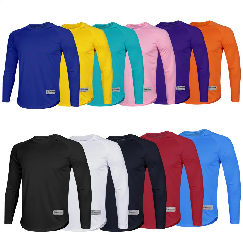 autumn winter mens long sleeved fitness fast drying running sportswear gym training loose round neck Tshirt 240827