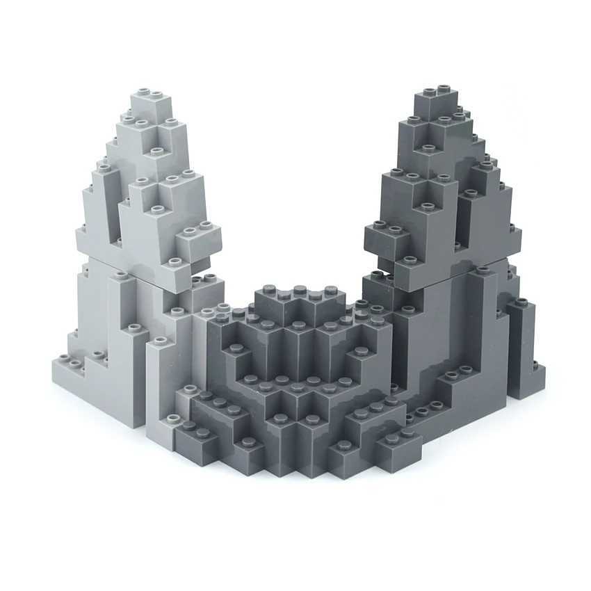 Moc Rock Panel Rockery Mountain 6082 6083 23996 DIY City View Bulk Building Blocks Compatible with Assembled Particle Toys Free shipping