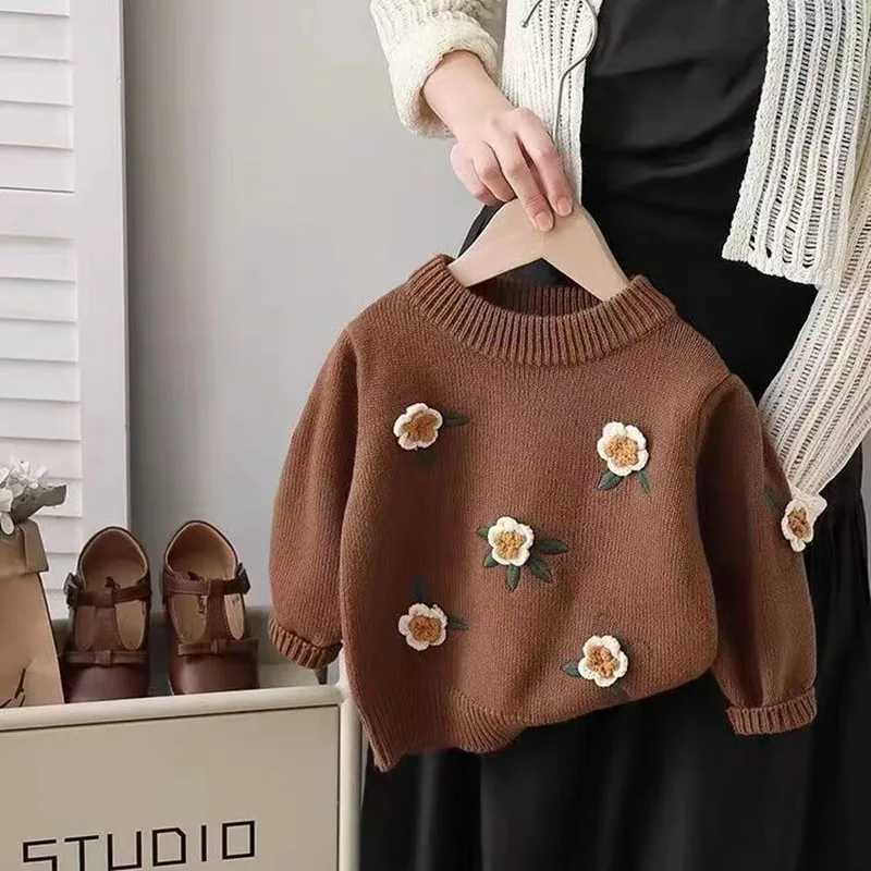 Girl Korean Sweetheart Pullover Sweater Girl Autumn and Winter Thick Knitwear Fashion Little Girl Layover Woolen NewW240824