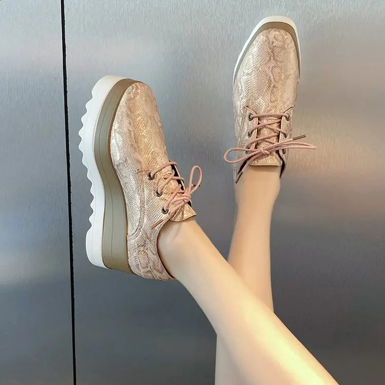Womens Fashion Flat Shoes Spring PU Shoes Fashion Crawling Shoes Womens Casual Shoes Womens Lace Flat Shoes Big 42 240827