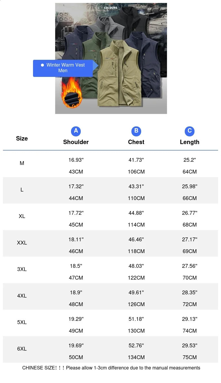 Winter Mens Multi-pocket Vests Casual Outdoor Fleece Fishing Vest for Men Warm Pographic Tooling Sleeveless Jackets Clothing 240826