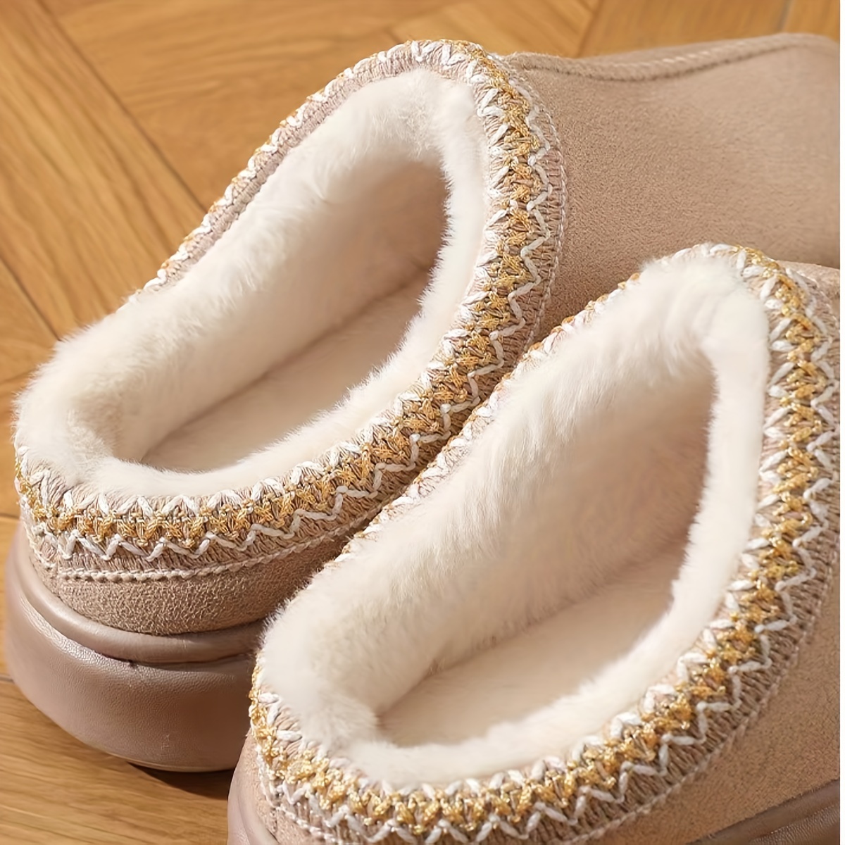 Casual Comfort Solid Color Slipper Snow Boots Men and Women - Memory Foam Insole, Warm Textile ing, ed Upper Design,Easy-On-Off House Shoes for All Se