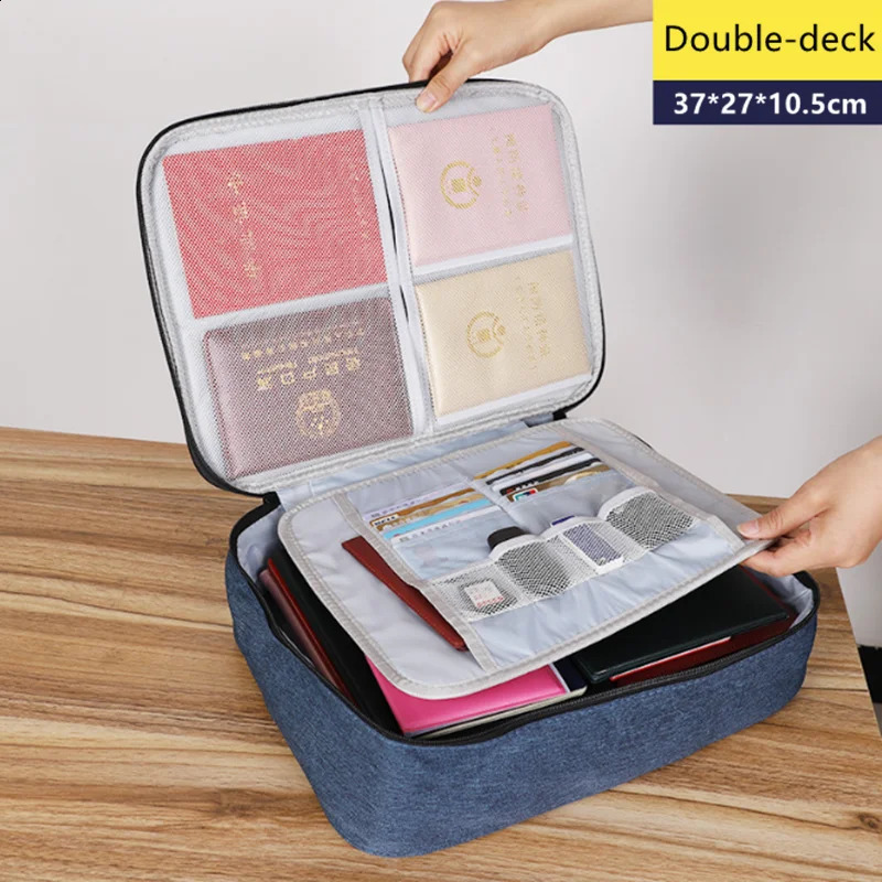 Document Organizer Briefcase A4 Folder Holder Men Womens Bag Cover Purse Passport Home Travel Safe Functional File Storage Case 240827