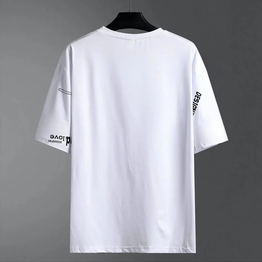 Summer tshirt shorts 2-piece set white tracksuit mens letter printing retro streetwear creative pattern mens short suit set 240827