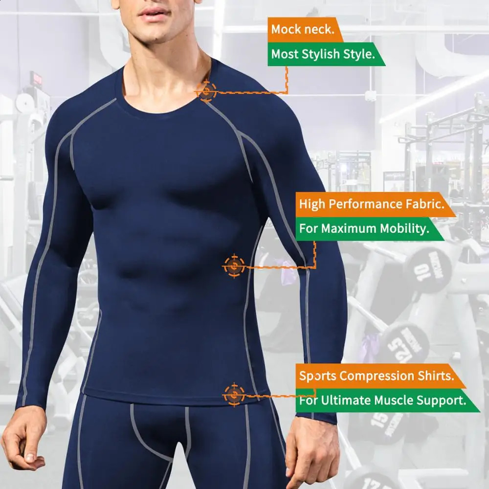 Fast Dry Running Compression Shirt for Mens Fitness Long Sleeve Tight Tshirt w240827