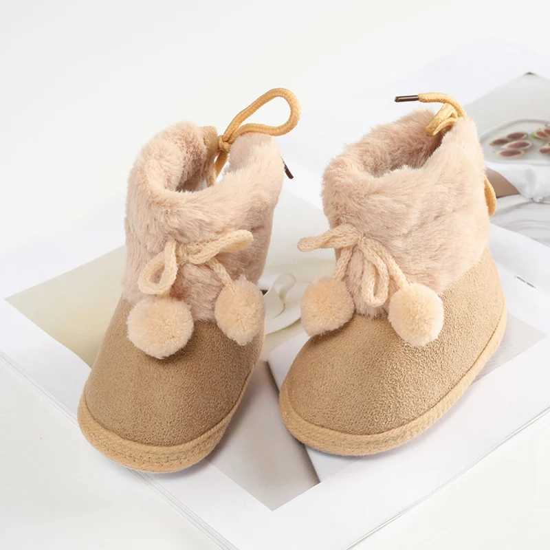 Baywell winter autumn baby fur snow boots warm shoes for young children and boys comfortable baby soft soled first pair of boots 0-15 months old M2408