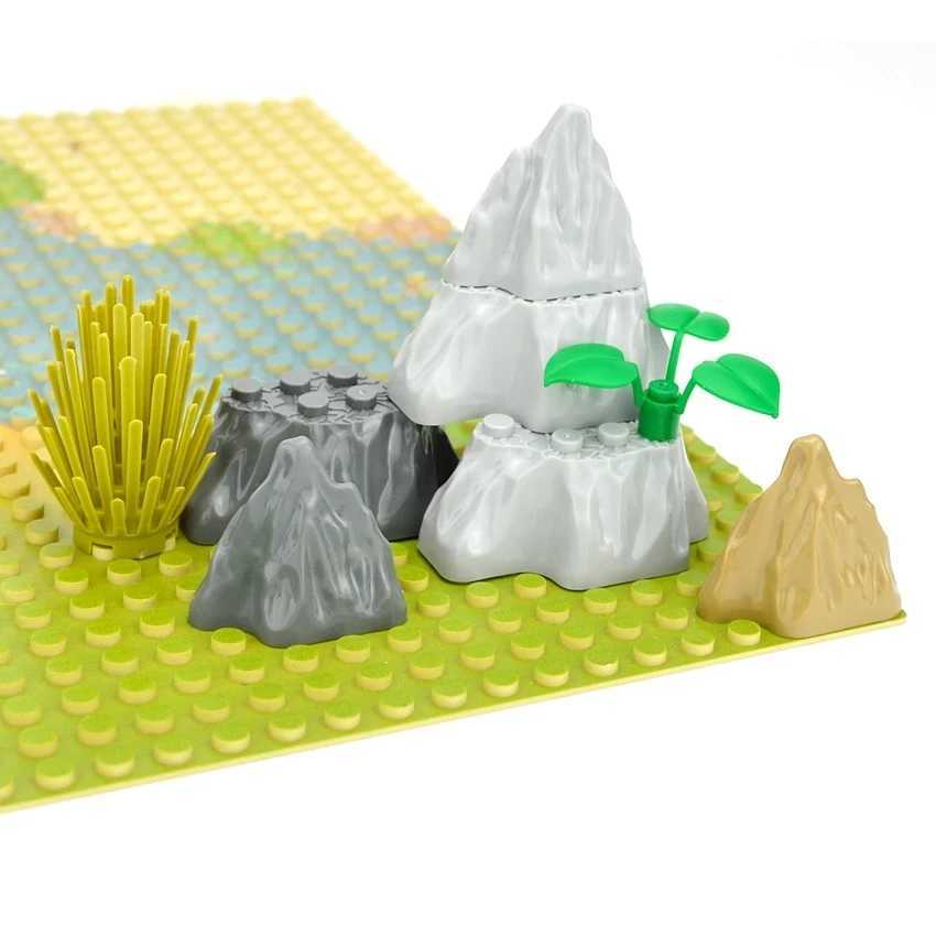 Moc Rock Panel Rockery Mountain 6082 6083 23996 DIY City View Bulk Building Blocks Compatible with Assembled Particle Toys Free shipping