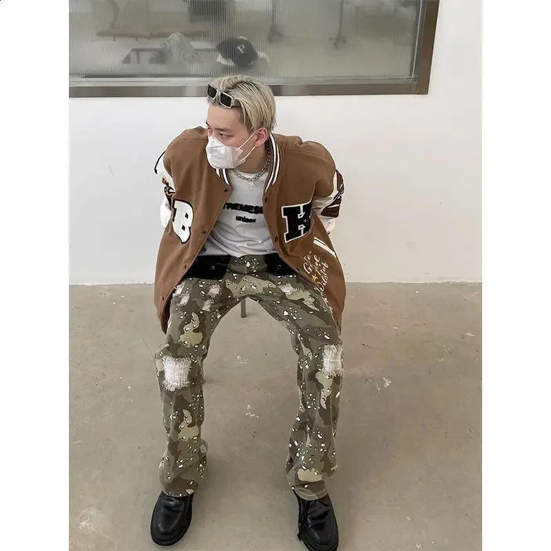 Vintage American Style Loose-fit Casual Jacket For Men Women Trendy Spring Autumn Streetwear Baseball Cap Sleeves 240827