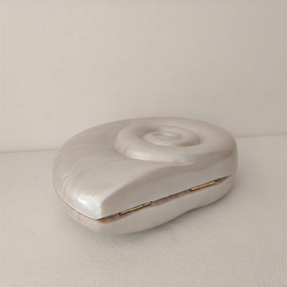 Original Shell Field Snail Shape Acrylic Box Clutches Female Women Shoulder Messenger Handbag And Purse Evening Lady Beach Purse 240907