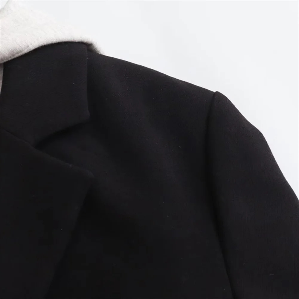 Taop Za Spring Product Womens Fashion Casual Edition Slim fit Long sleeved Hoodie Shorts 240827