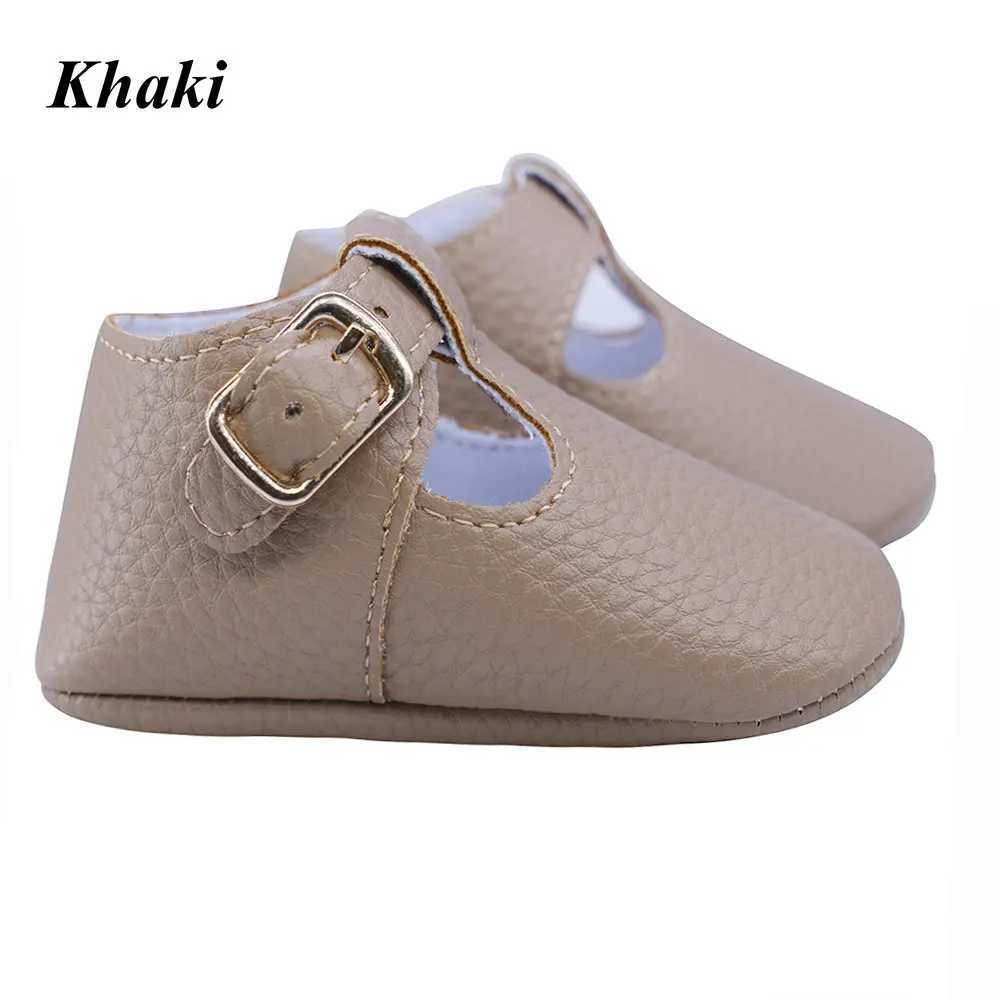 Baby shoes with gold buckle PU leather for boys and girls soft sole for toddlers anti slip first step for baby Moccasins M240827