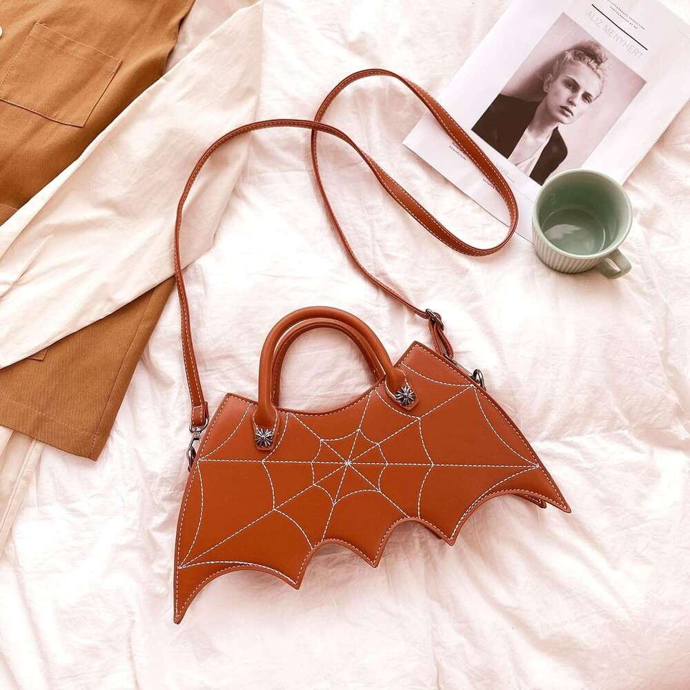 Bat wing Shoulder bag,PU Spider Web Crossbody Handbag for Women