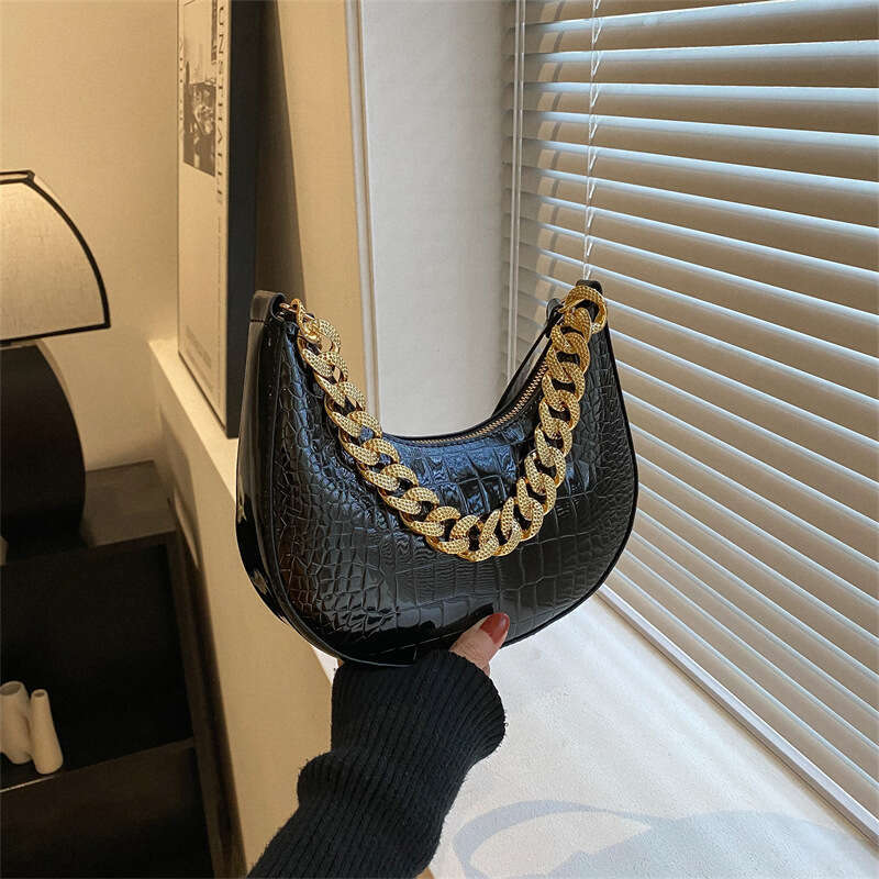 Solid color armpit for women 2024 new autumn trend western-style shoulder bag, casual chain crossbody bag bags