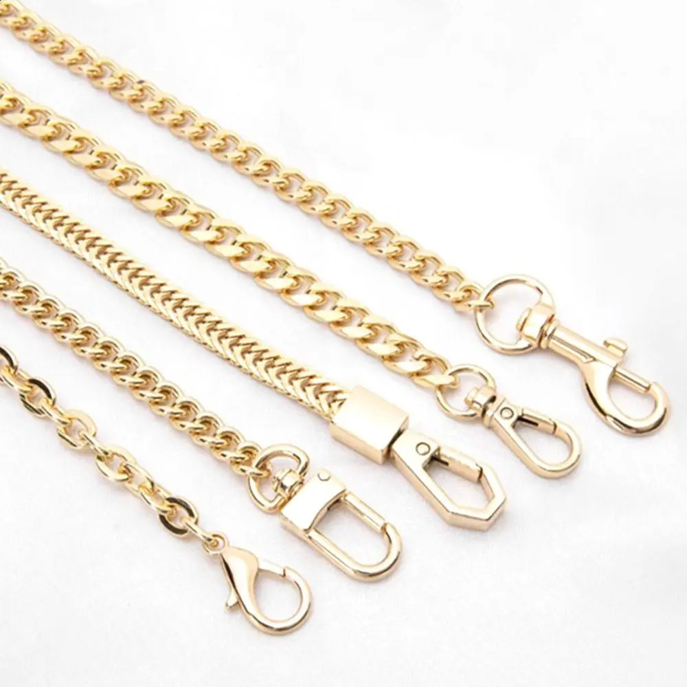 1PC Golden Bag Chain Accessories Metal Crossbody Shoulder Belt Underarm Chains Replacement Bags Strap For Womens 240826