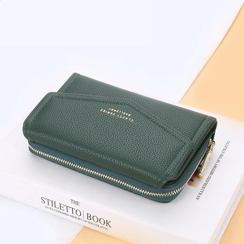 Baellerry Fashion Medium Womens Leather Wallet Top Quality Card Holder Black Coin Purses Green Wallets for Women 240827 66b3 4