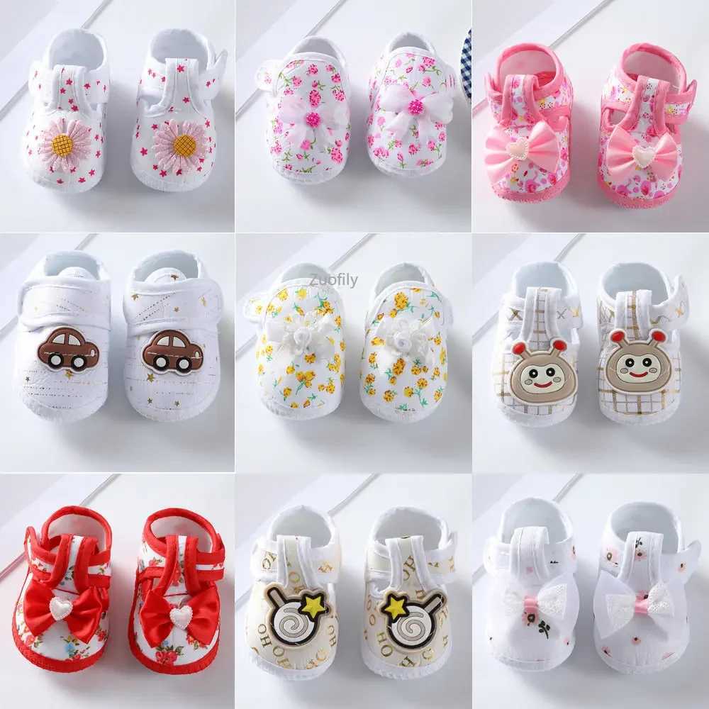 Newborn baby girl pearl flower shoes toddler girl boots baby bow knot baby crib shoes soft sole party walker first walker M240827