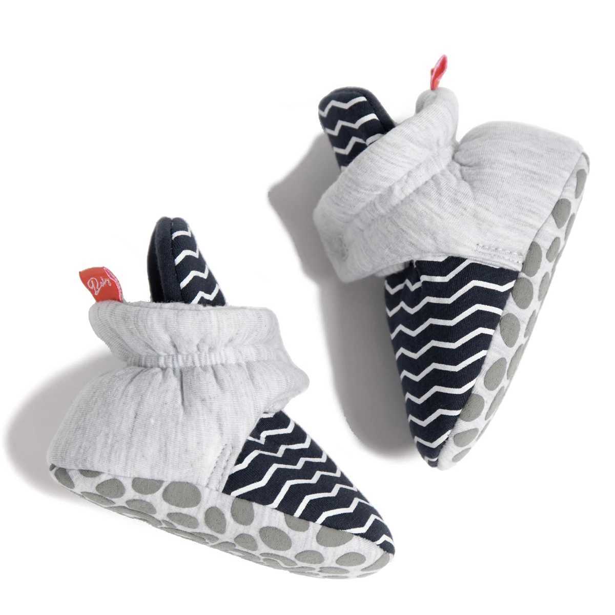 KIDSUN striped baby socks winter fluffy baby shoes girls boots cotton soft anti slip newborn first walking shoes baby socks M240827