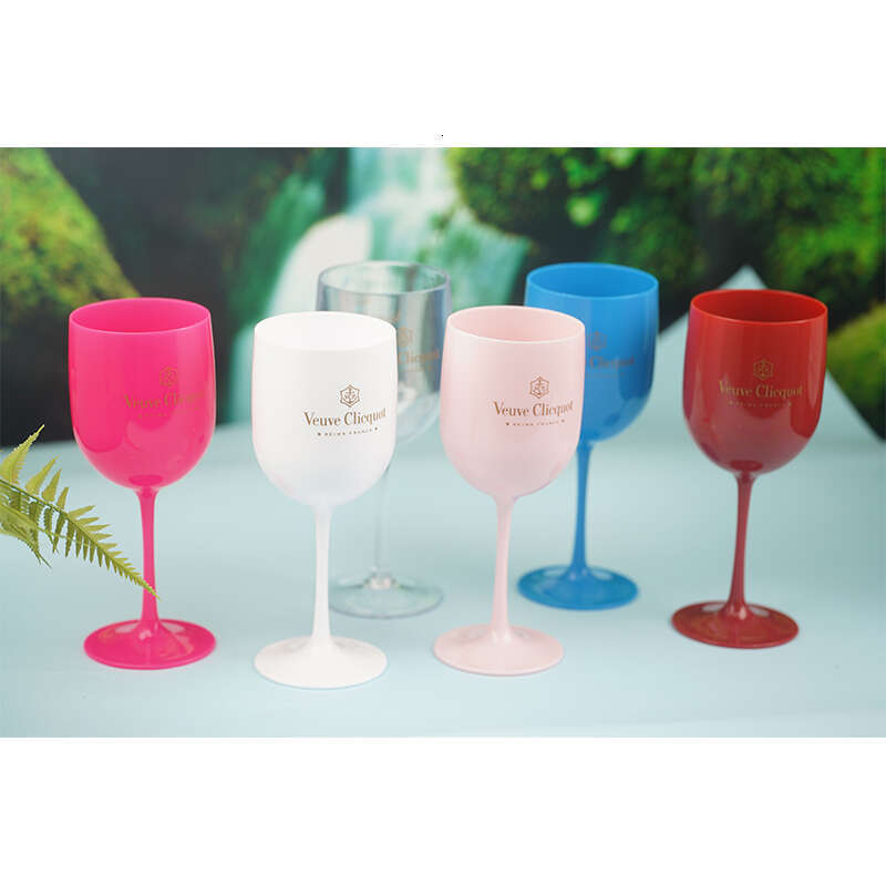 Veuve Clicquot Flutes Plastic Wine Glasses Dishwasher-Safe White Orange Acrylic Champagne Glass Beer Whiskey Party Cups
