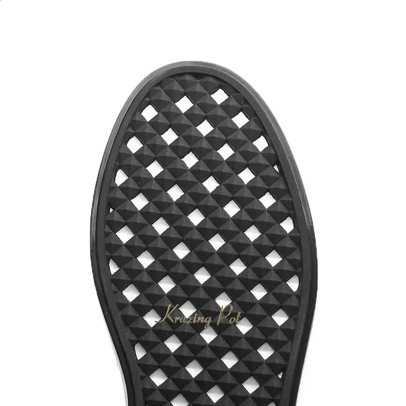 Krazing Pot soft natural leather round toe high sole lace upper sports shoes solid compact casual womens vulcanized shoes L26 240827