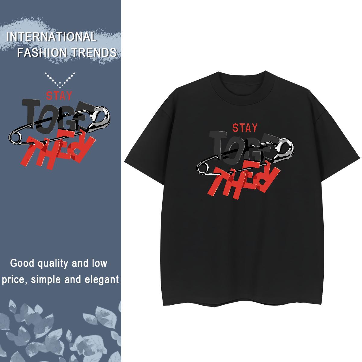 Free Shipping Unisex Tshirts 230g Pure Cotton letter Outdoor Womens T Shirts Short Sleeve O-Neck Black White Tee Shirt