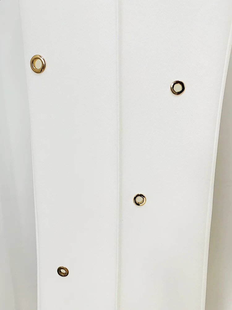 HIGH STREET est er Fashion Runway Suit Set Womens Slim Fit Single Button Rivet Eyelet Lapel Blazer Pants Set 2pcs 240826