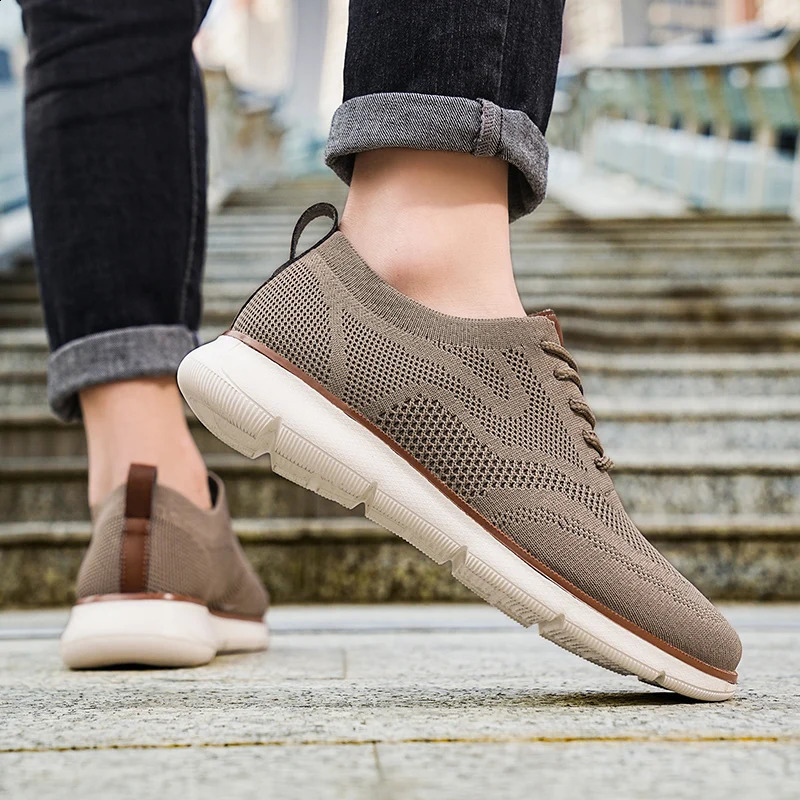Fashionable mens casual shoes outdoor running sports shoes anti slip mesh walking shoes lightweight comfortable breathable shoes large size 240827