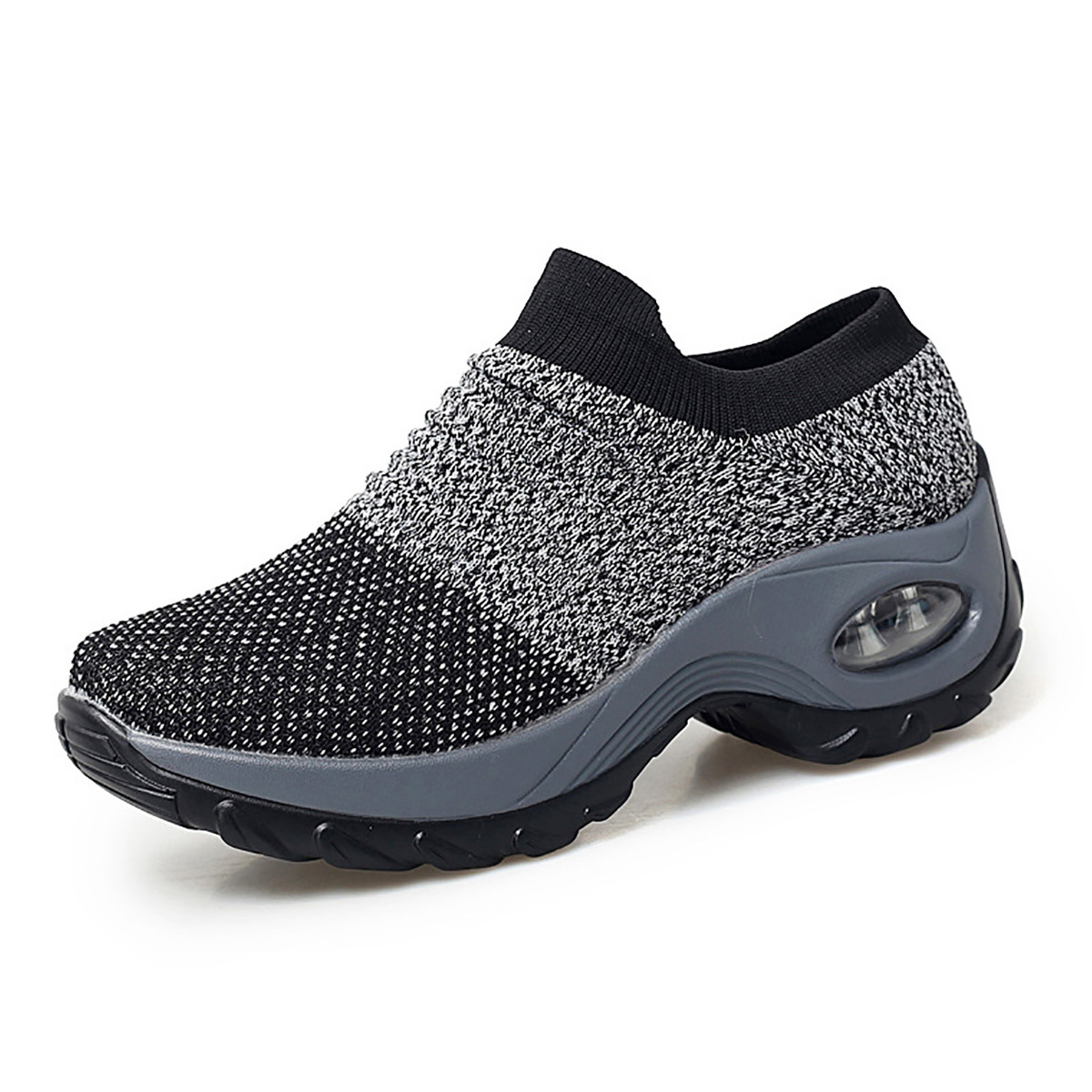 Lightweight Air Cushion Sole Chunky Sneakers - Breathable Mesh Upper, Low Top Design, Soft Insole, Womens Comfortable Running Shoes for Casual Walking