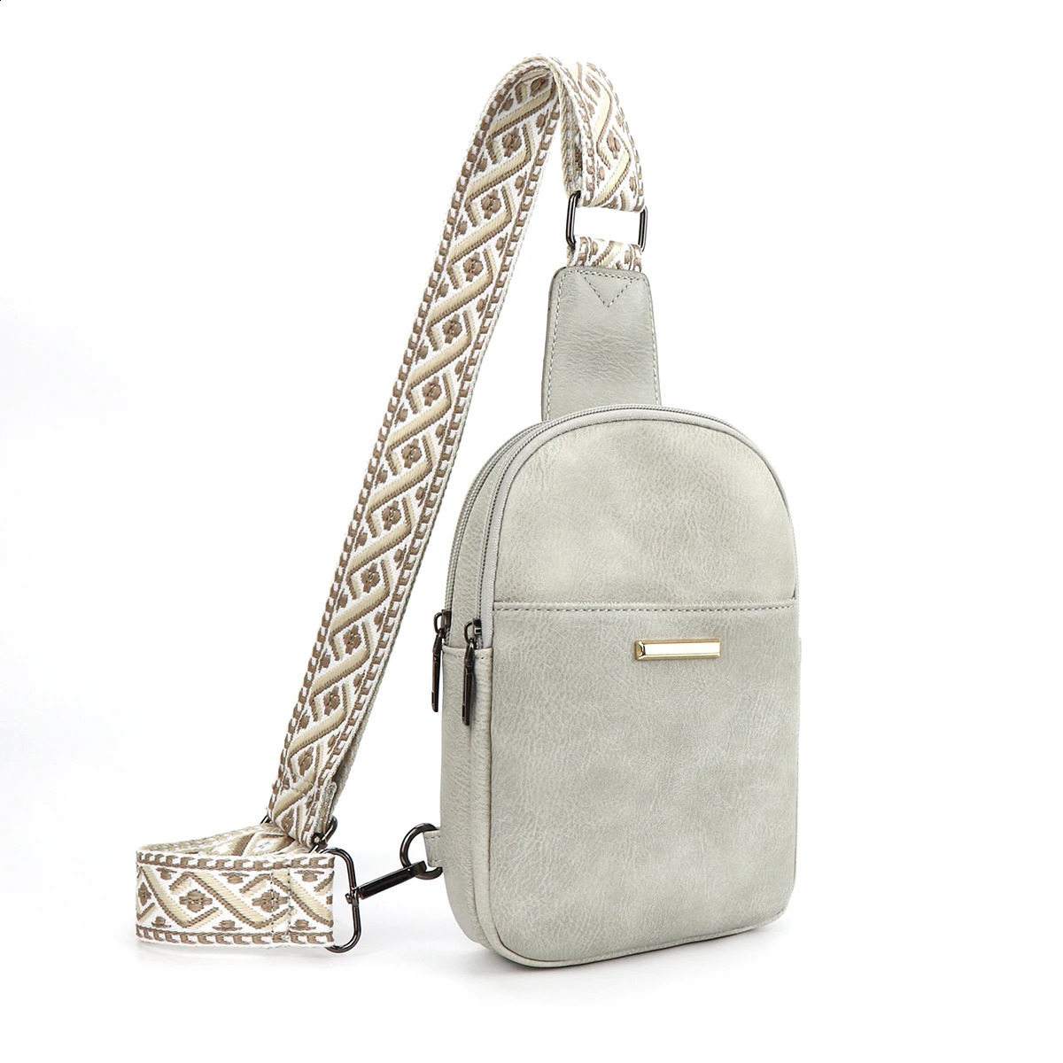 PU Leather Chest Bag For Women Men Casual Daily Sling Bags Girls Crossbody Shoulder Fashion Female Male Small Backpack 240827