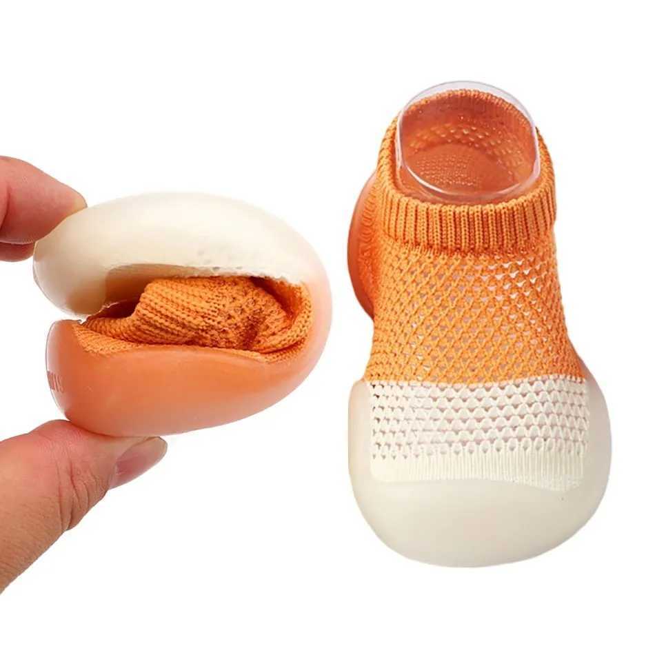 0-3 year old baby and toddler shoes summer breathable childrens soft soled ice silk shoes and thin mesh socks indoor M240827