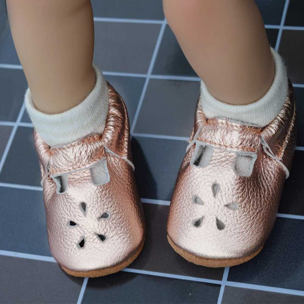 New silver tassel baby moccassins genuine leather baby shoes the first step for fashionable rose gold shoes M240827