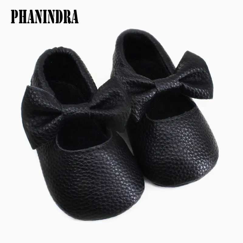 Baby womens leather shoes baby toddler bow knot anti slip soft sole flat PU First Walker newborn bow Moccasins M240827