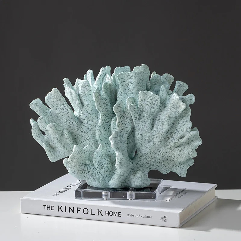 Creative Resin Coral Crafts Hollow Coral Sculpture Decorative Figurines Colorful Crystal Ornaments Home Decoration 240826