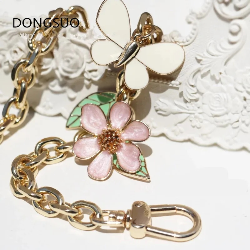 er flower strap butterfly Decoration gold metal chain handbag bag purse replacement Accessories Hardware quality 240827