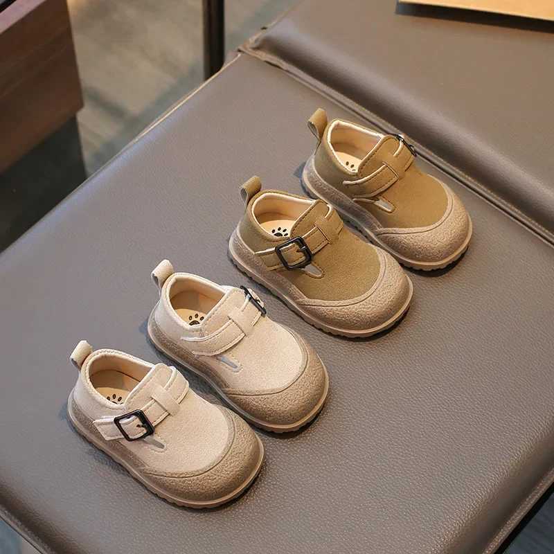 New Boys and Girls Casual Shoes Childrens Fashion Buckle Round Toe British Style Loafers Childrens Neutral Shoes Baby First Step Walker M240827