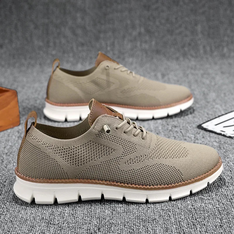 High quality Plus mens sports shoes soft mens casual shoes breathable thick mesh fashionable mens sports shoes walking and driving outdoor shoes 24082