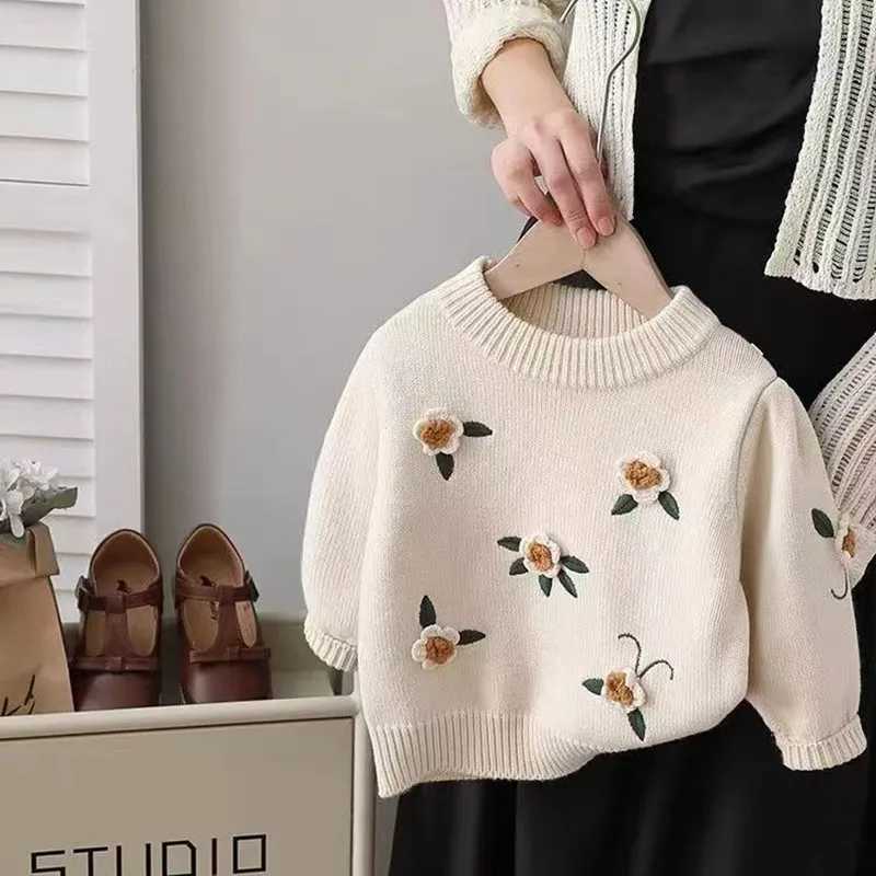 Girl Korean Sweetheart Pullover Sweater Girl Autumn and Winter Thick Knitwear Fashion Little Girl Layover Woolen NewW240824