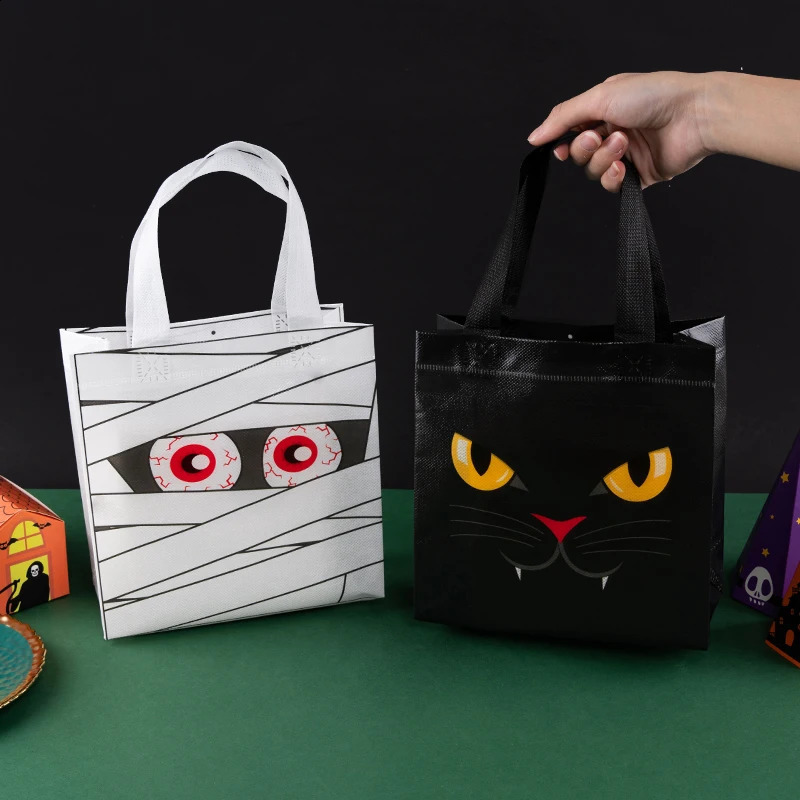 StoBag Halloween Revenge Party Game Meeting Children Waterproof Non woven Portable Handbag Shopping Bag Candy Gift 1230 pieces 240827