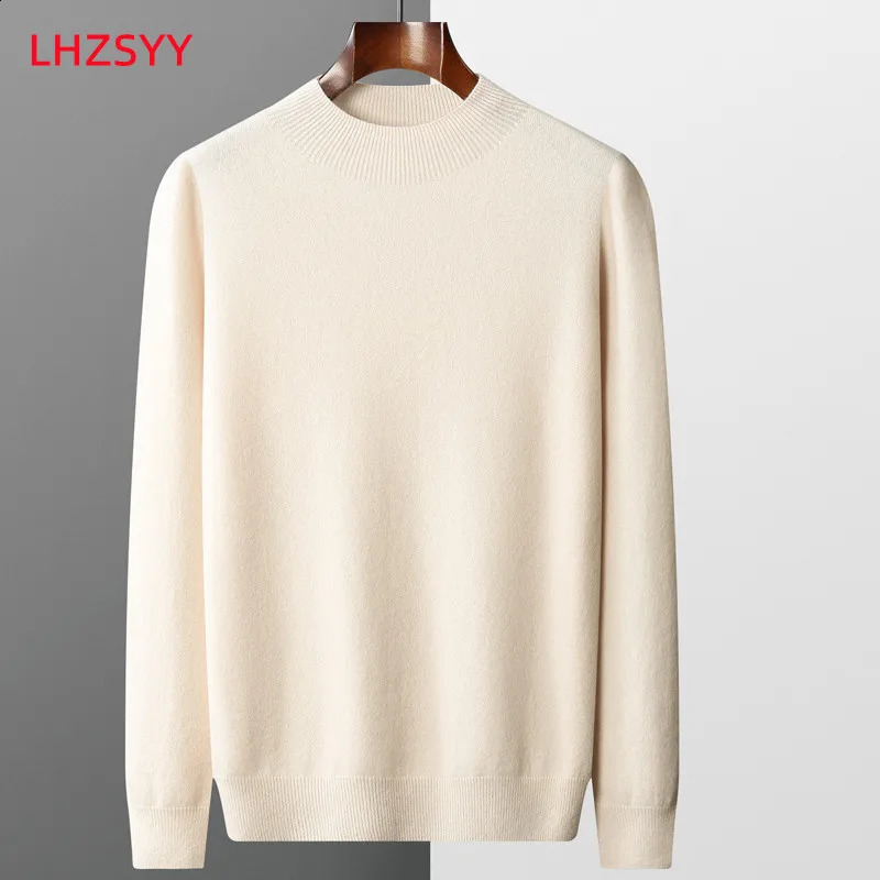 LHZSYY Autumn Winter Men Cashmere Sweater First-Line Ready-To-Wear Pullover Half Turtleneck Casual Sweater Pure Wool Knit Shirt 240826 - view 3