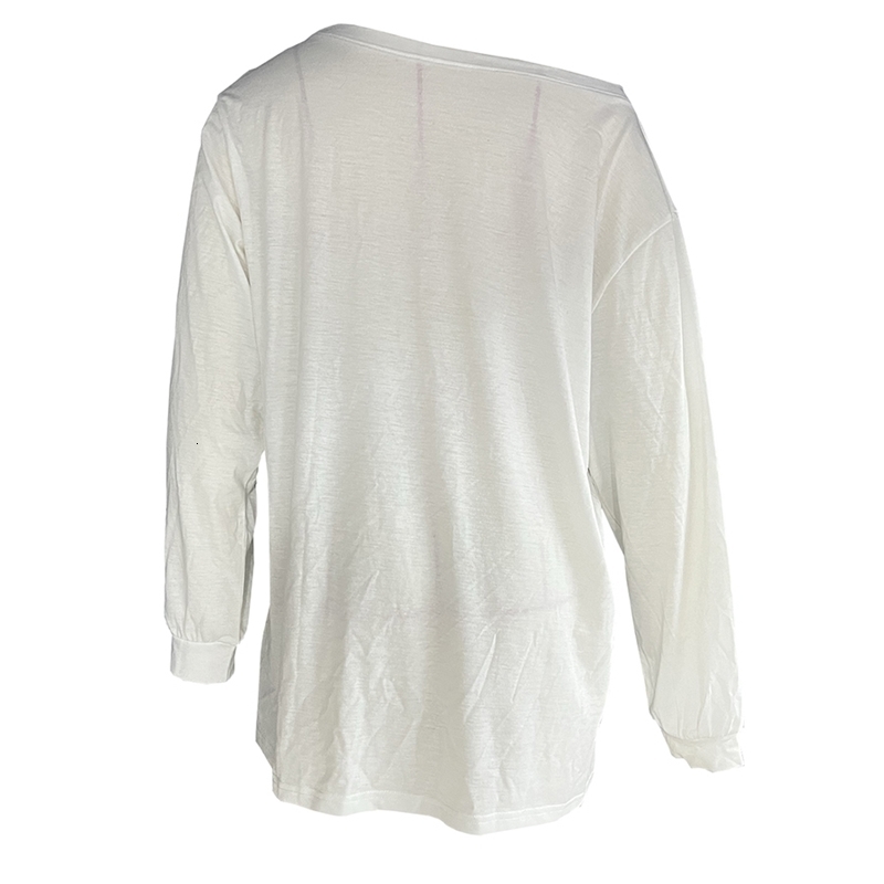 Y2K Womens Autumn Loose Gothic Top Skull Printed Shoulder Long Sleeve Oversized T-shirt 240826