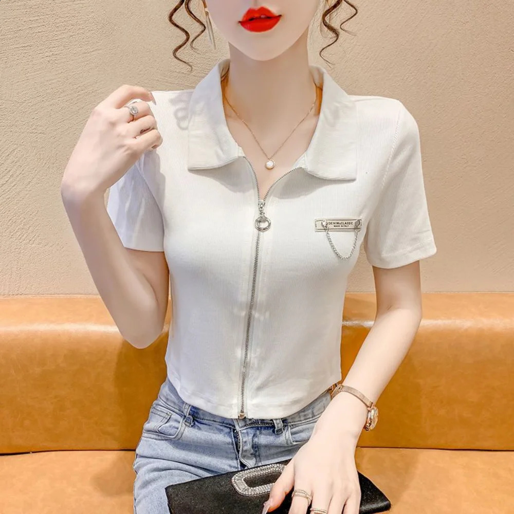 Womens long sleeved V-neck geometric print shirt retro loose polo shirt Y2K oversized top elegant zipper womens body 240827
