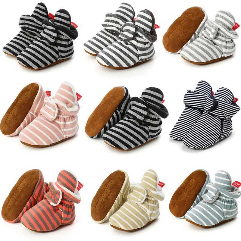 Baby Socks Shoes Boys and Girls Striped Gingham Newborn Preschool First Walking Shoes Cotton Comfortable Soft Anti Slip Baby Bed Shoes M240827