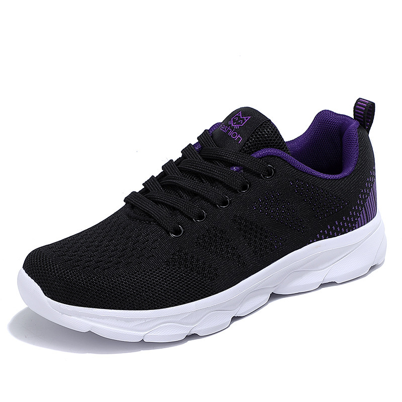Chunky Comfort Sneakers - Breathable Mesh Upper, Low Top Design, Solid Color, Cushioned Insoles, Slip-Resistant Outsoles, Comfortable Fit for Womens F