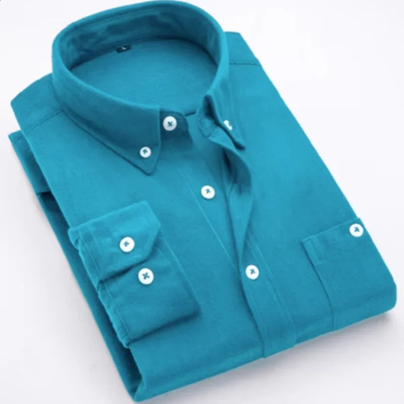 2024 Spring Business and Leisure Mens Corduroy Long Sleeve Mens Shirt High Quality Blue and Red Office Shirt 240827