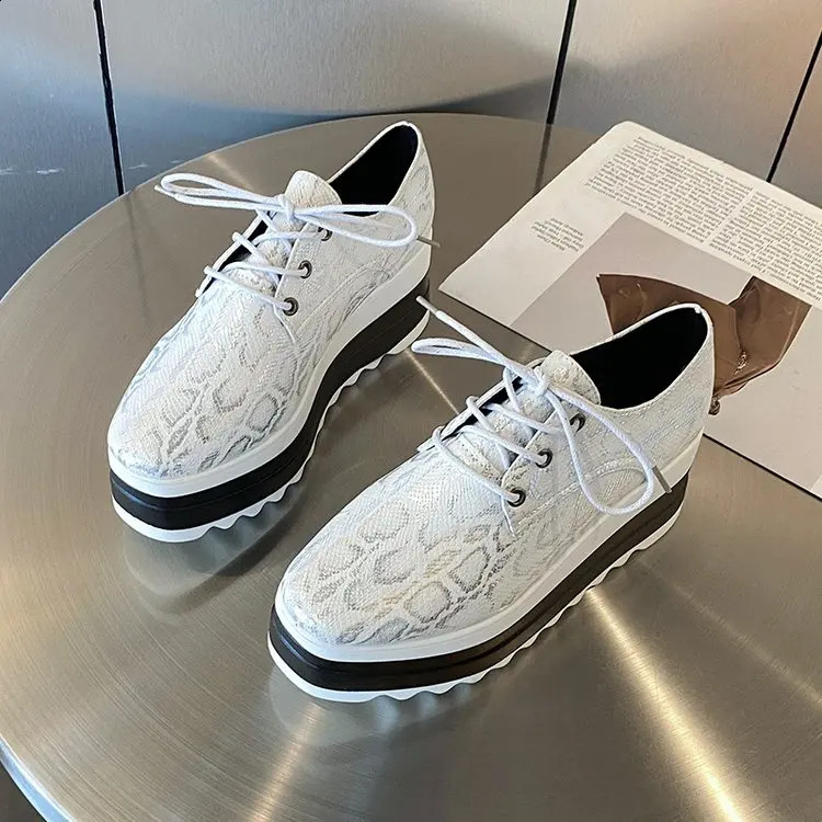 Womens Fashion Flat Shoes Spring PU Shoes Fashion Crawling Shoes Womens Casual Shoes Womens Lace Flat Shoes Big 42 240827