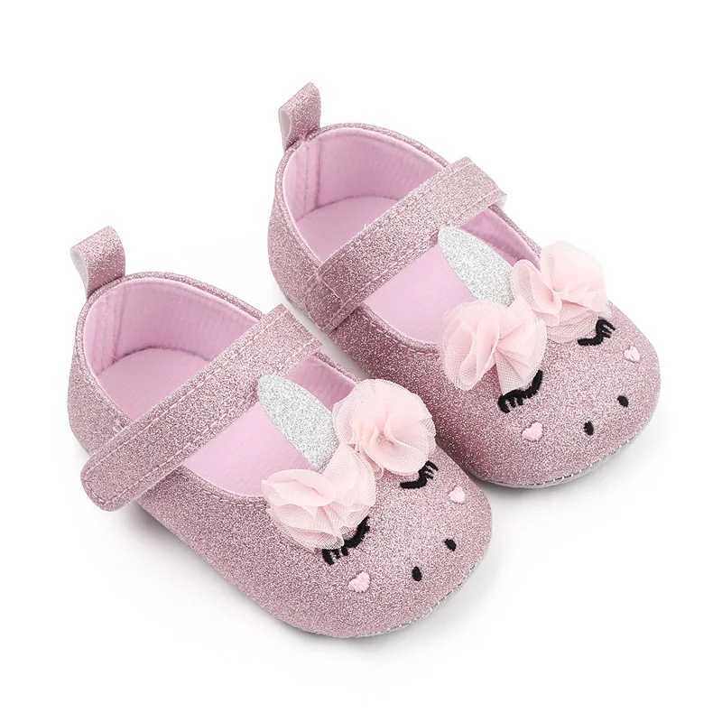 New Preschool Girl Flower Unicorn Shoes Soft soled Baby Shoes Spring Autumn First Step Walker M240827
