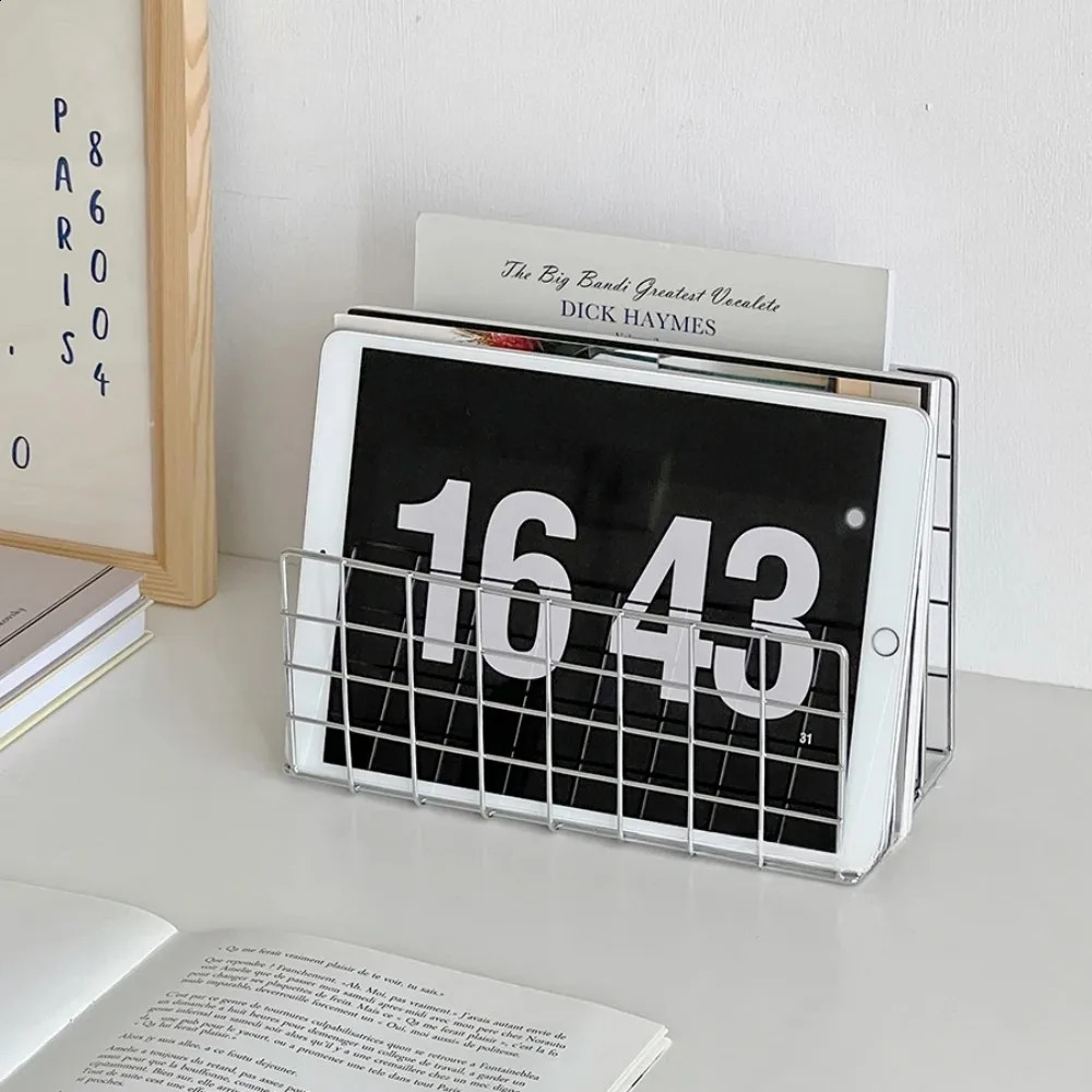 Ins Minimalist Iron Desktop Storage Rack Organizer Table Metal Organizing Rack Bookshelf Desk Multi-functional Storage Rack 240826