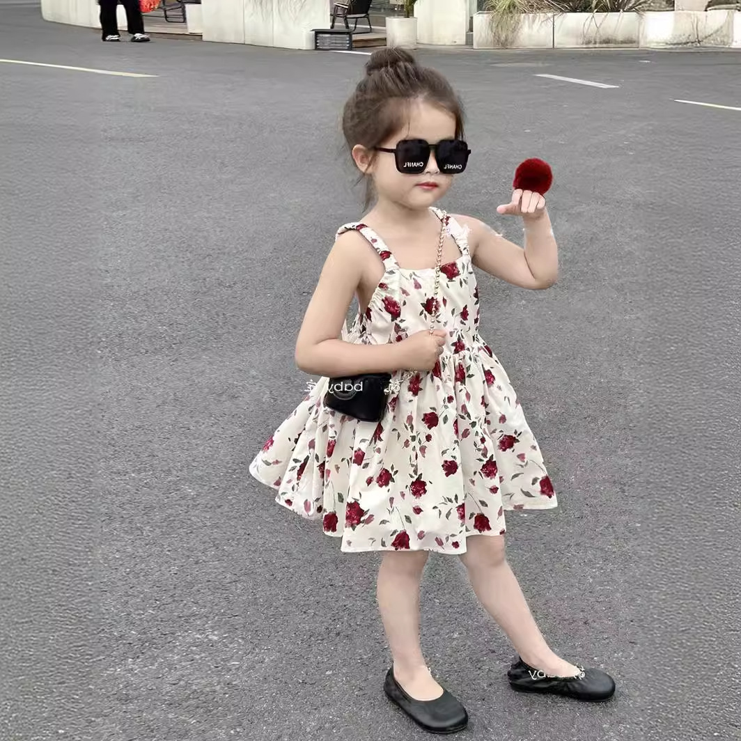 Girls' summer new vacation style Korean version tank top dress for children F20-08.27